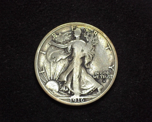 HS&C: 1916 D Half Dollar Walking Liberty F Coin