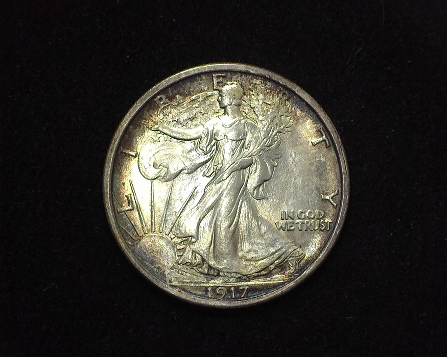 HS&C: 1917 Half Dollar Walking Liberty BU, MS-65 Coin
