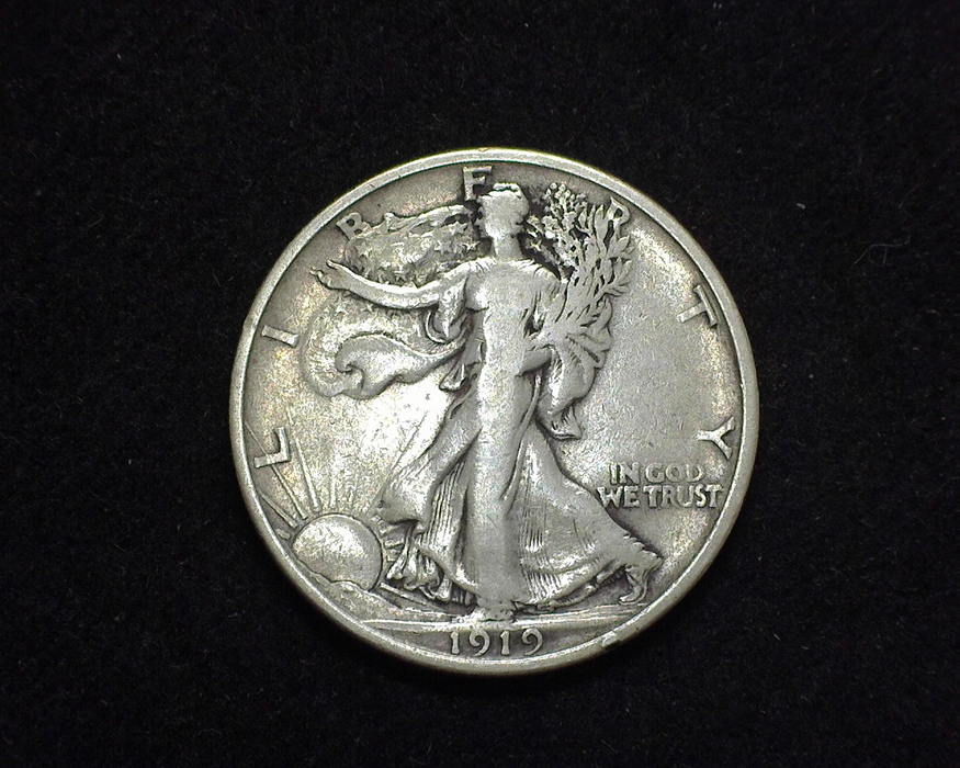 HS&C: 1919 Half Dollar Walking Liberty F Coin