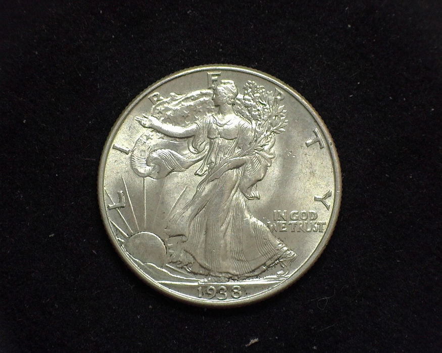 HS&C: 1938 Half Dollar Walking Liberty BU, MS-63 Coin
