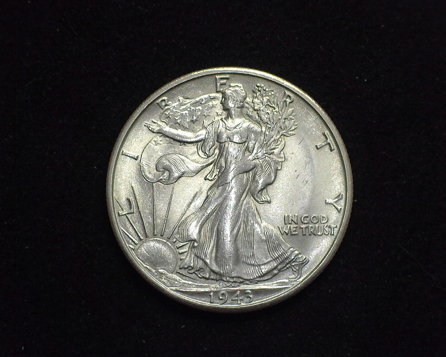 HS&C: 1943 S Half Dollar Walking Liberty BU, MS-64 Coin