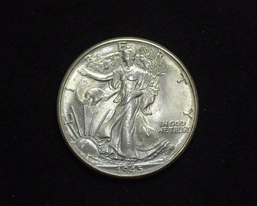 HS&C: 1945 Half Dollar Walking Liberty BU, MS-65 Coin