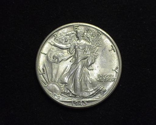 HS&C: 1945 D Half Dollar Walking Liberty BU, MS-63 Coin