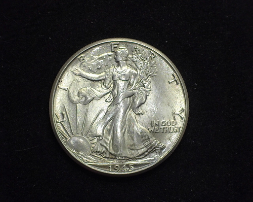 HS&C: 1945 D Half Dollar Walking Liberty BU, MS-64 Coin