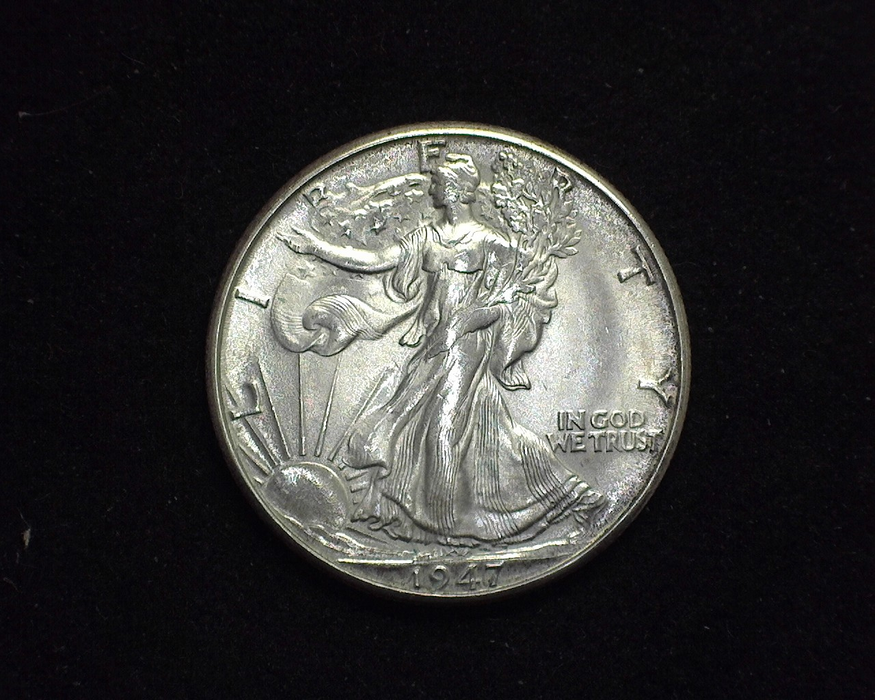 HS&C: 1947 D Half Dollar Walking Liberty BU, MS-63 Coin