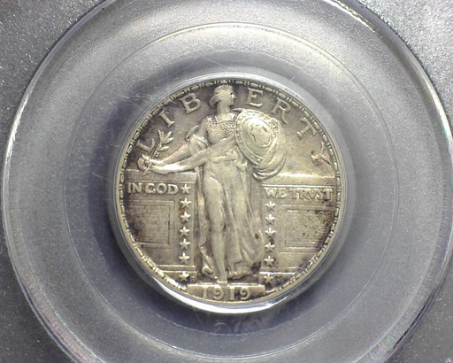 HS&C: 1919 S Quarter Standing Liberty PCGS XF-45 Coin