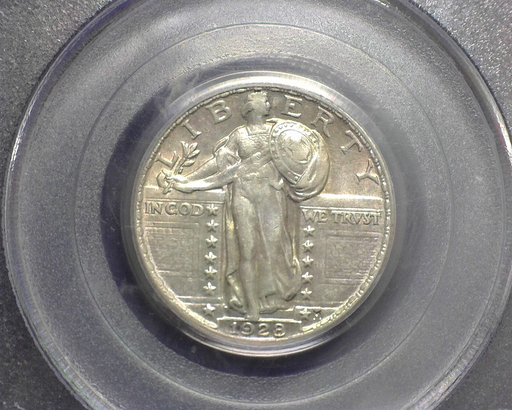HS&C: 1928 Quarter Standing Liberty PCGS AU-55 Coin