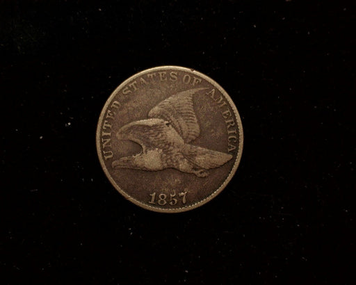 HS&C: 1857 Flying Eagle Cent VF With corrosion. Coin