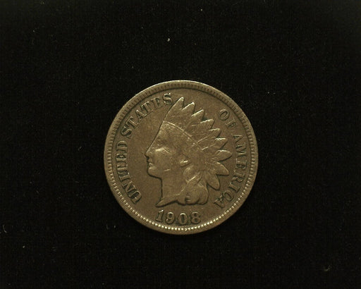 HS&C: 1908 S Indian Head Cent/Penny F Coin
