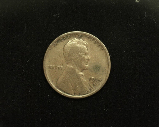 HS&C: 1914 D Lincoln Wheat Cent/Penny VG/F Light corrosion. Coin