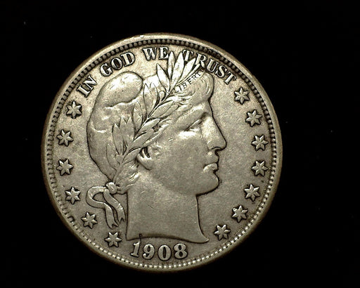 HS&C: 1908 D Barber Half Dollar F/VF Coin
