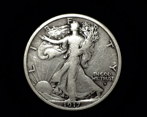HS&C: 1917 D OBV Walking Liberty Half Dollar VG/F Coin