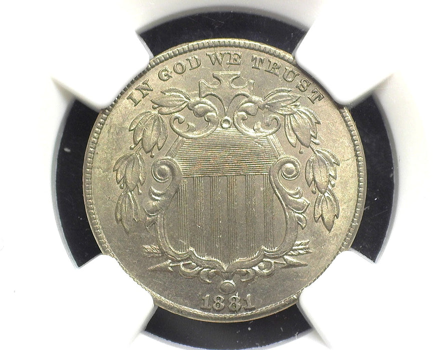 1881 Shield Nickel NGC MS-62 Scarce Date - US Coin