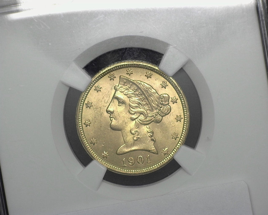 1901 $5 Gold Liberty Head Five Dollar NGC MS-64 - US Coin