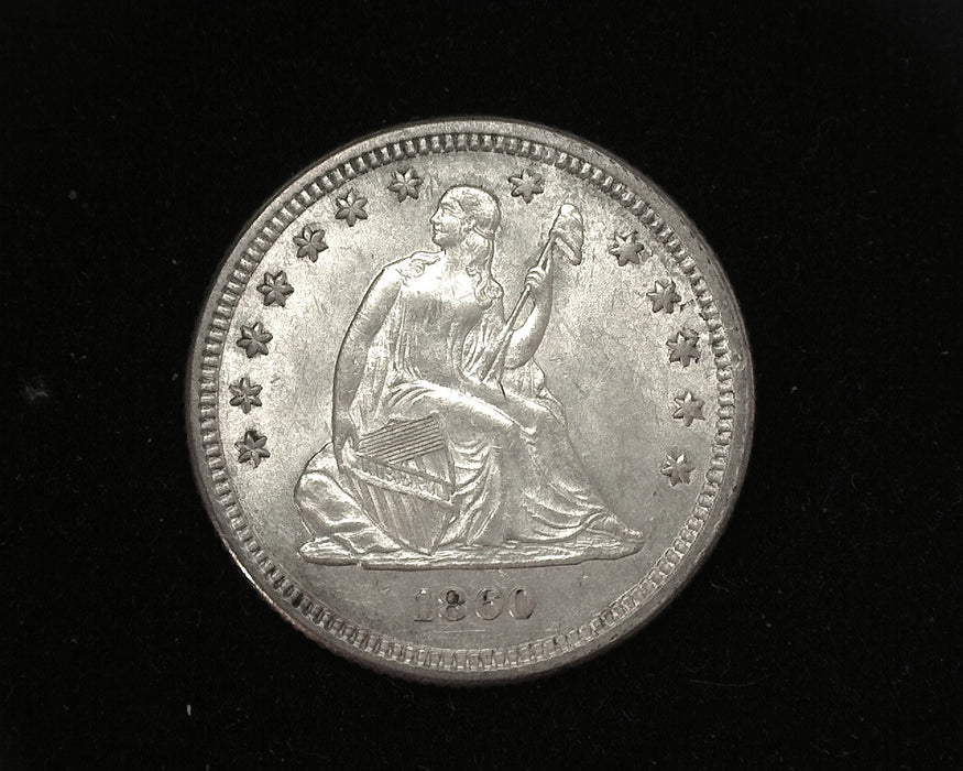 1860 Liberty Seated Quarter BU MS-63 - US Coin