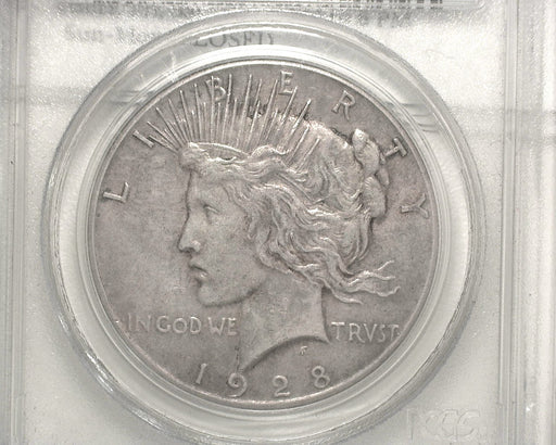 HS&C: 1928   Peace Dollar PCGS AU-50  Coin