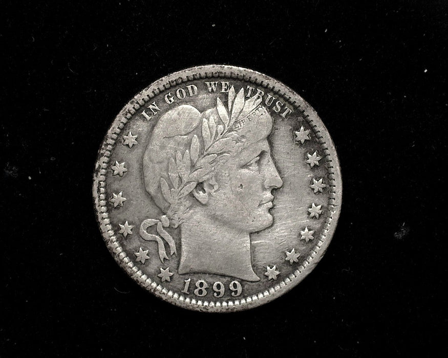 HS&C: 1899   Barber Quarter F/VF  Coin