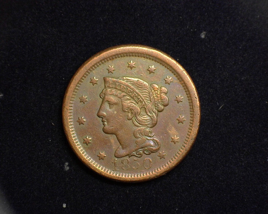 1850 Large Cent Braided Hair Cent XF - US Coin
