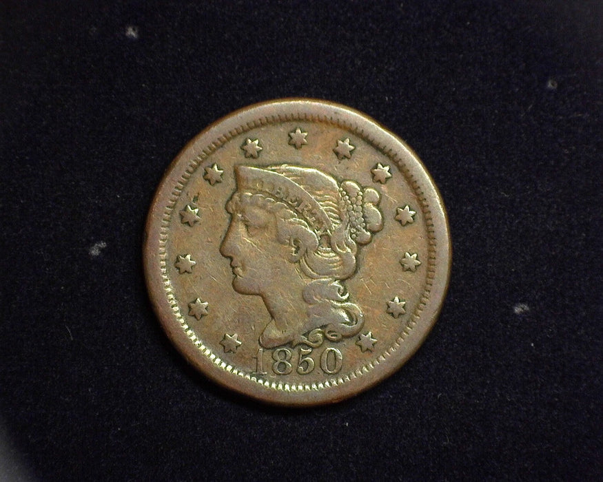 1850 Large Cent Braided Hair Cent F/VF - US Coin