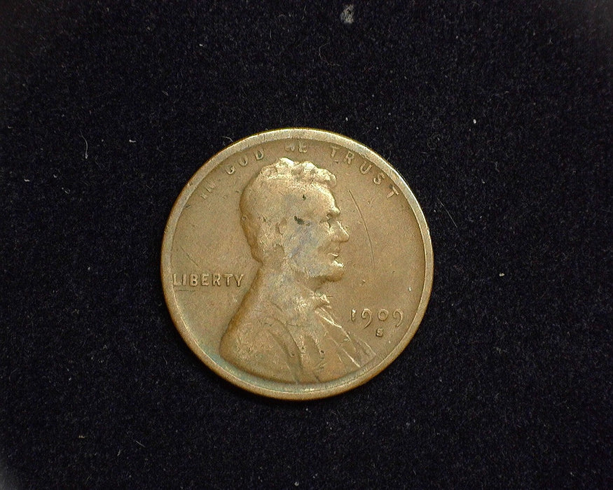 1909 S Lincoln Wheat Cent F Scratch - US Coin