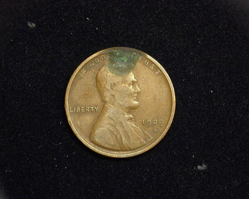 1909 S Lincoln Wheat Cent F Corrosion. - US Coin