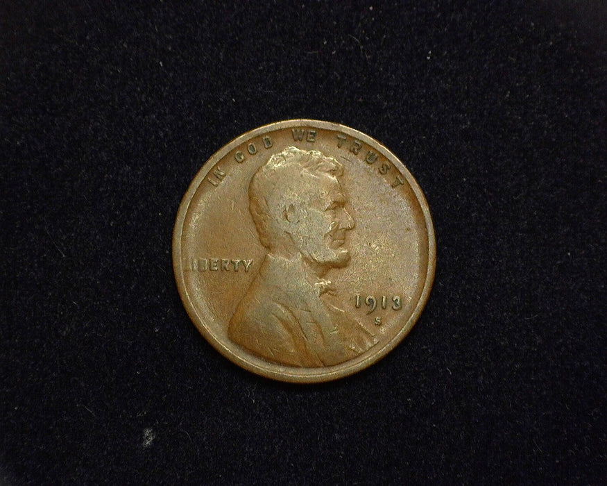 1913 S Lincoln Wheat Cent VG - US Coin