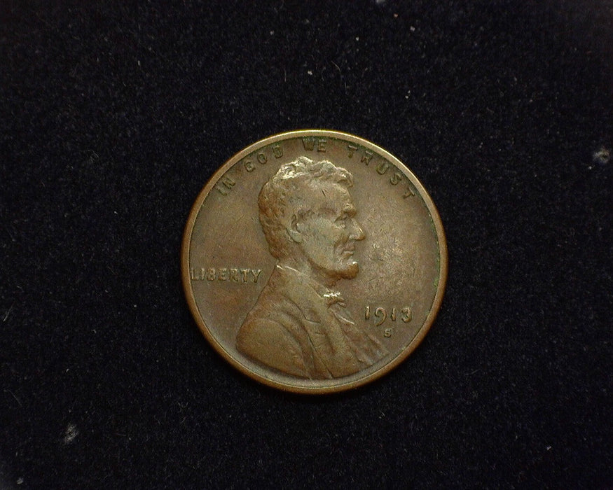 1913 S Lincoln Wheat Cent VF - US Coin