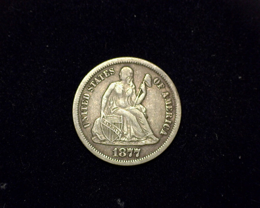 1877 CC Liberty Seated Dime VF - US Coin