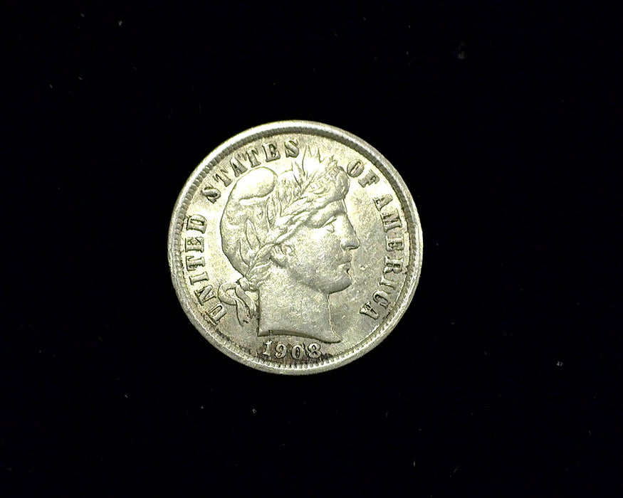 1908 Barber Dime AU - US Coin