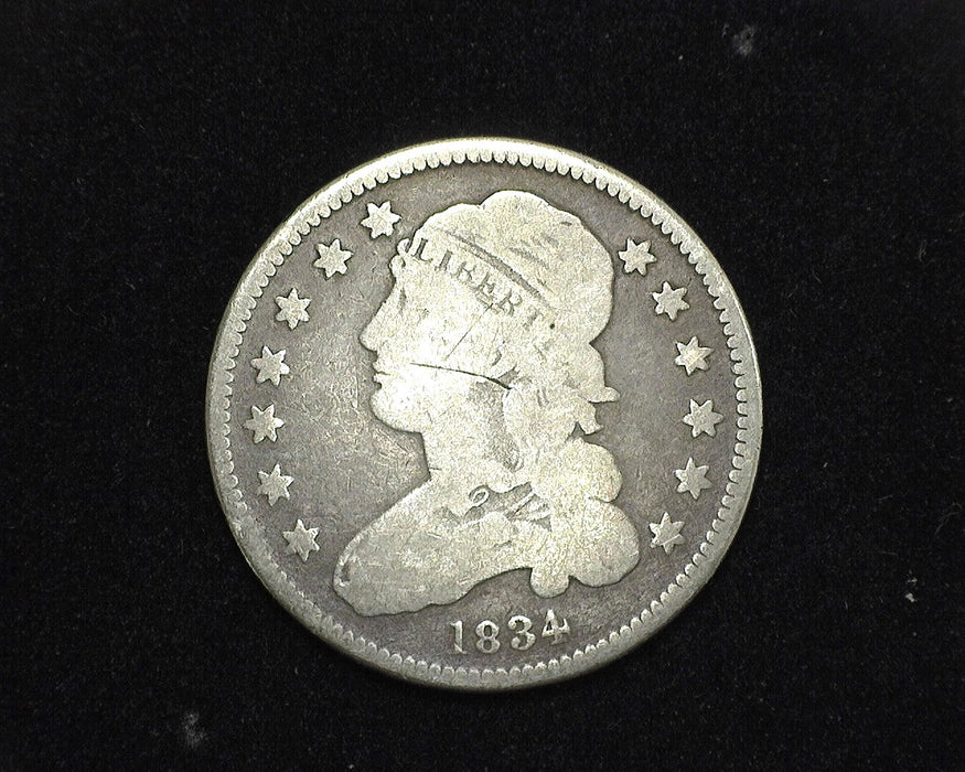 1834 Capped Bust Quarter G Some Scratching. - US Coin