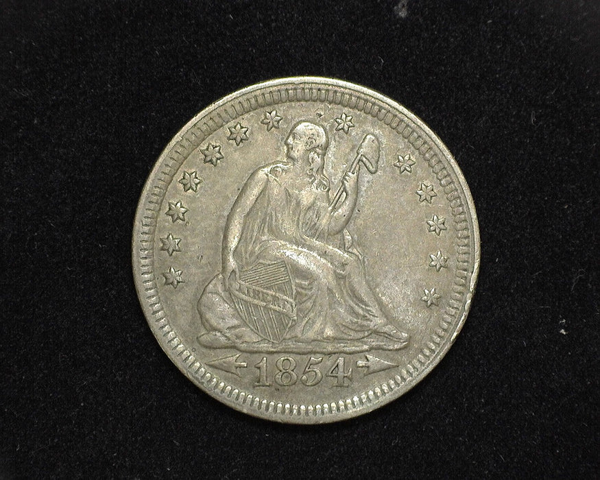 1854 Arrows Liberty Seated Quarter VF/XF - US Coin