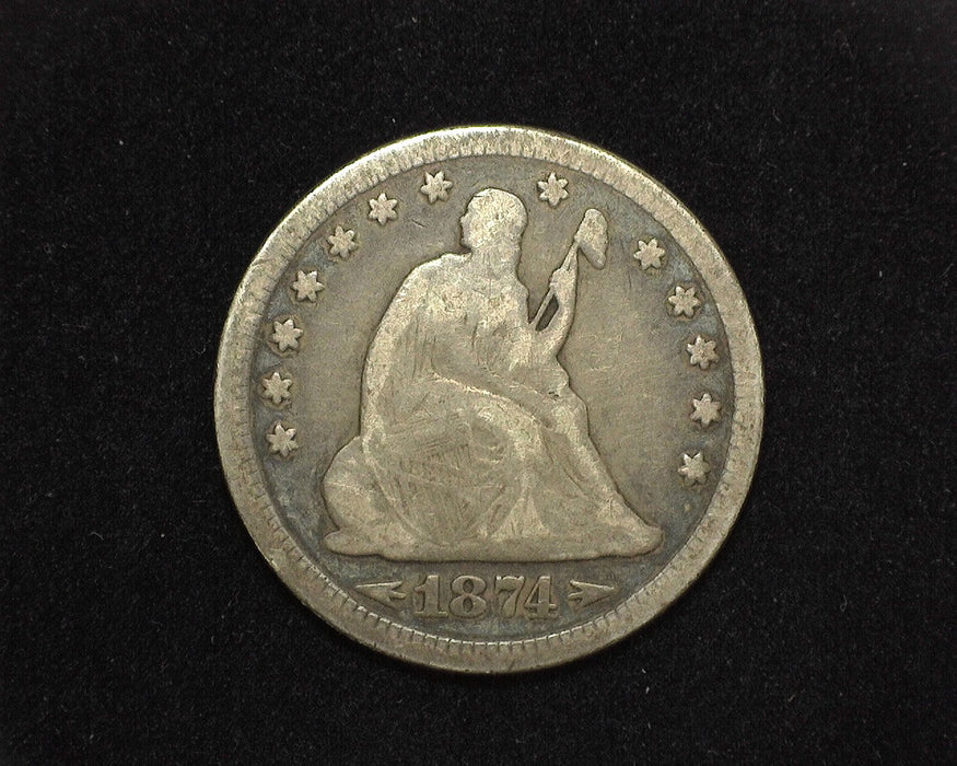 1874 Arrows Liberty Seated Quarter VG - US Coin