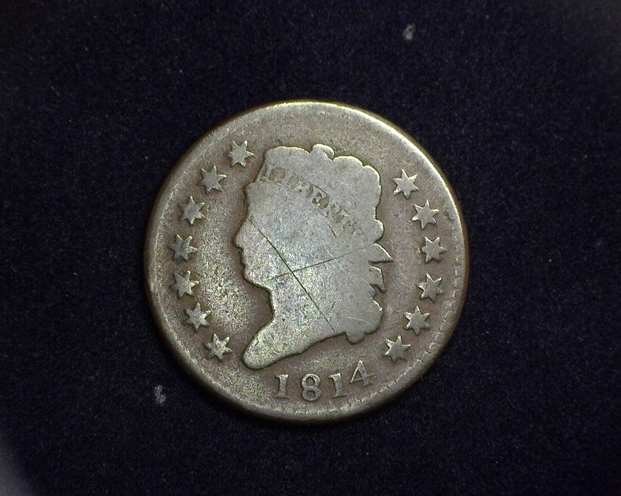 1814 PL 4 Large Cent Classic Cent G Scratch. - US Coin