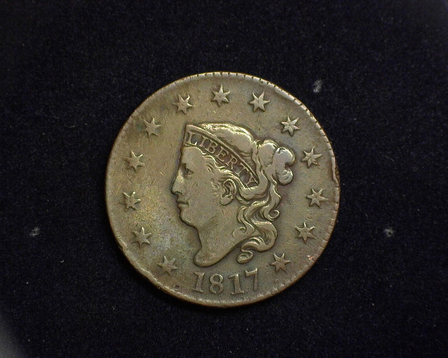 1817 13 Star Large Cent Matron Cent F - US Coin