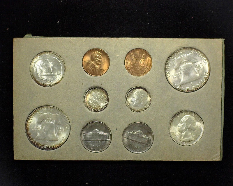 1952 Mint set still in the original envelope and cardboards as mailed from the U.S. Mint. Double coins from all the mints. Beautiful set.