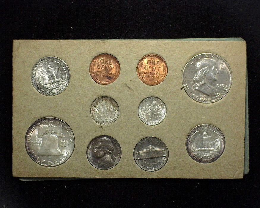 1953 Mint set in the original envelope and cardboards. Double coins from all the mints. Nice set beautifully toned. Nice set.