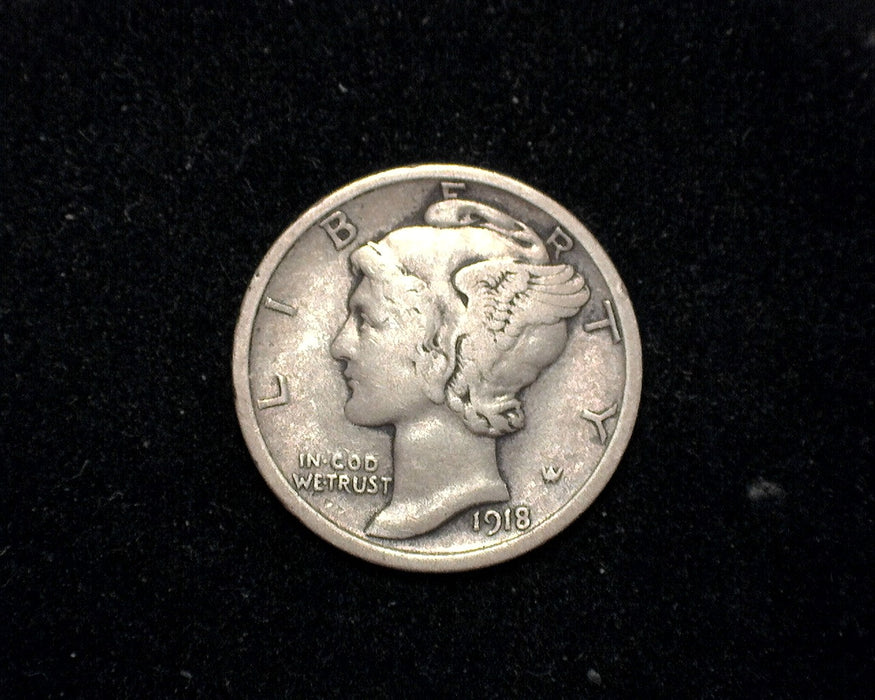 1918 D Mercury Dime F - US Coin