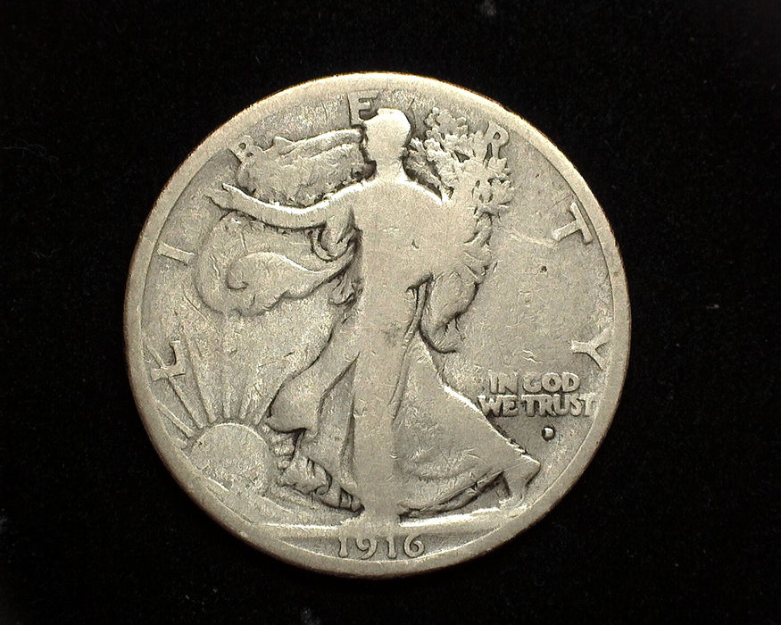 1916 D Walking Liberty Half Dollar VG - US Coin
