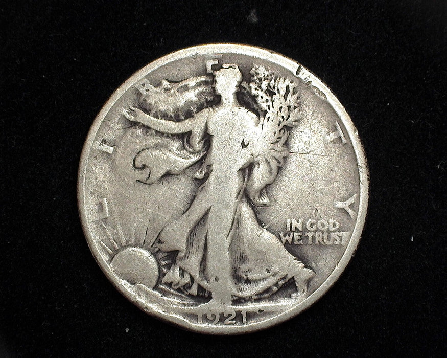 1921 Walking Liberty Half Dollar G Small rim ding. - US Coin