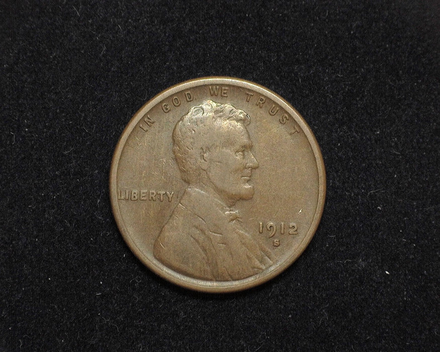 1912 S Lincoln Wheat Penny/Cent F - US Coin