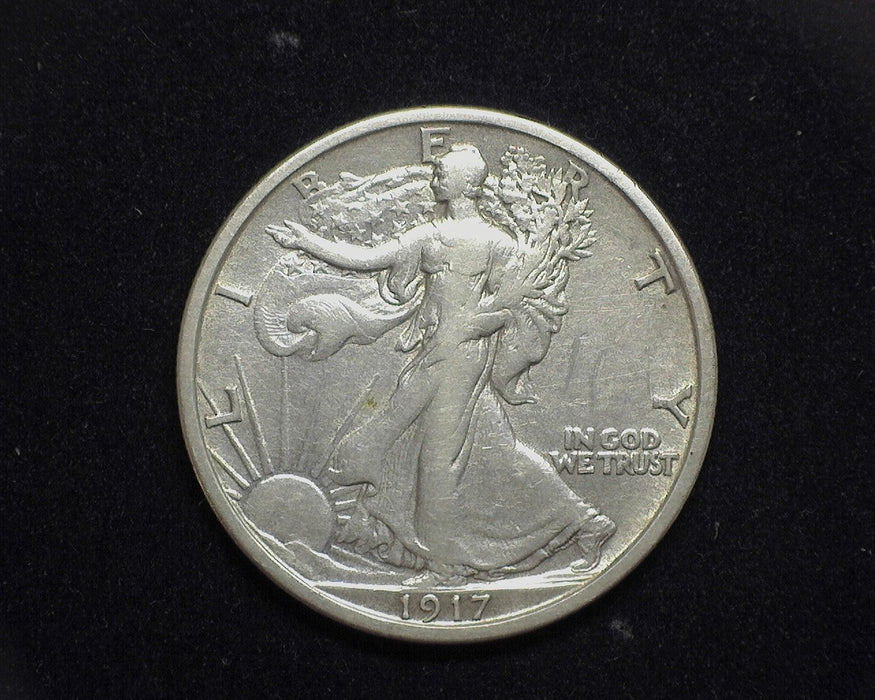 1917 S Reverse Liberty Walking Half Dollar F Cleaned - US Coins