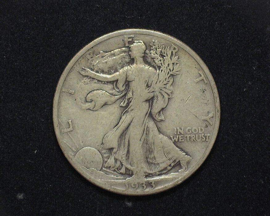 1933 S Liberty Walking Half Dollar F - US Coin