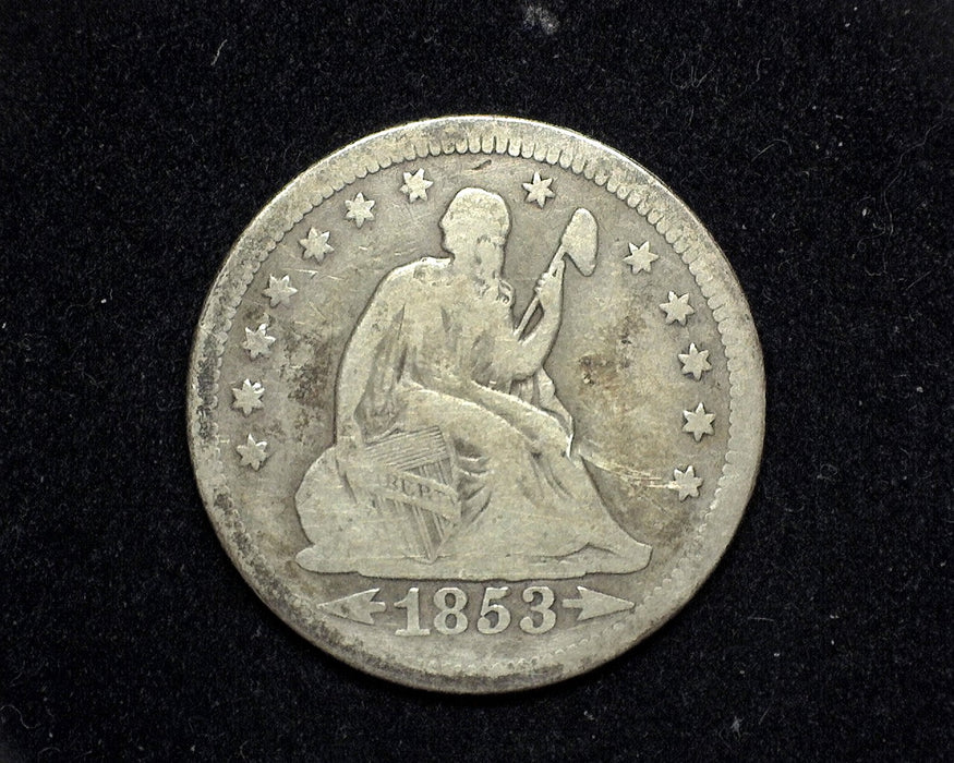 1853 Liberty Seated Quarter VG/F Arrows and Rays - US Coin