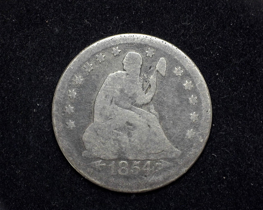 1854 Liberty Seated Quarter G Arrows - US Coin