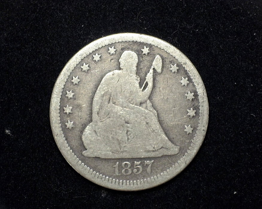 1857 Liberty Seated Quarter VG - US Coin