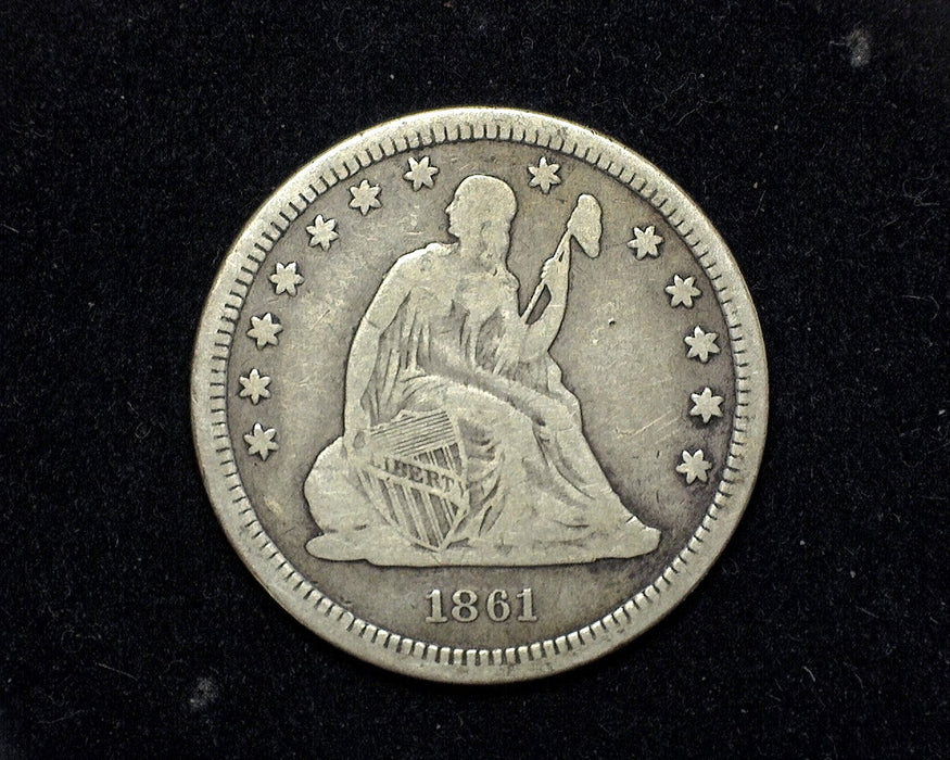 1861 Liberty Seated Quarter F - US Coin