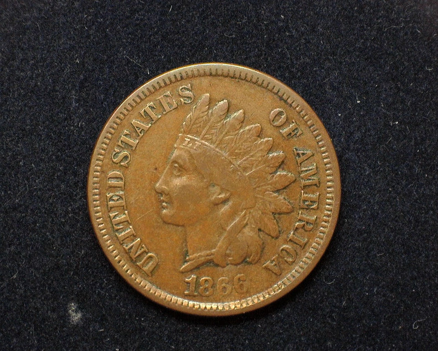 1866 Indian Head Penny/Cent F+ - US Coin