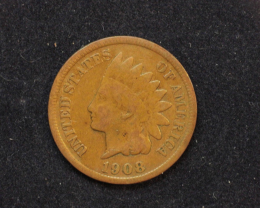 1908 S Indian Head Penny/Cent VG - US Coin