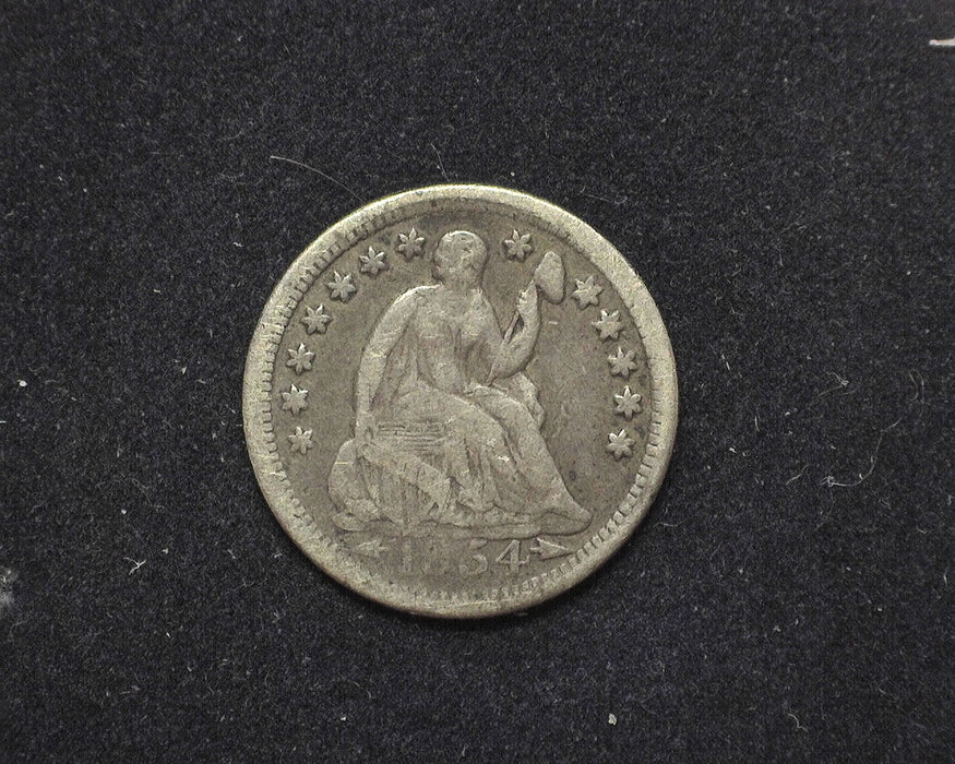 1854 O Liberty Seated Half Dime VG Arrows - US Coin