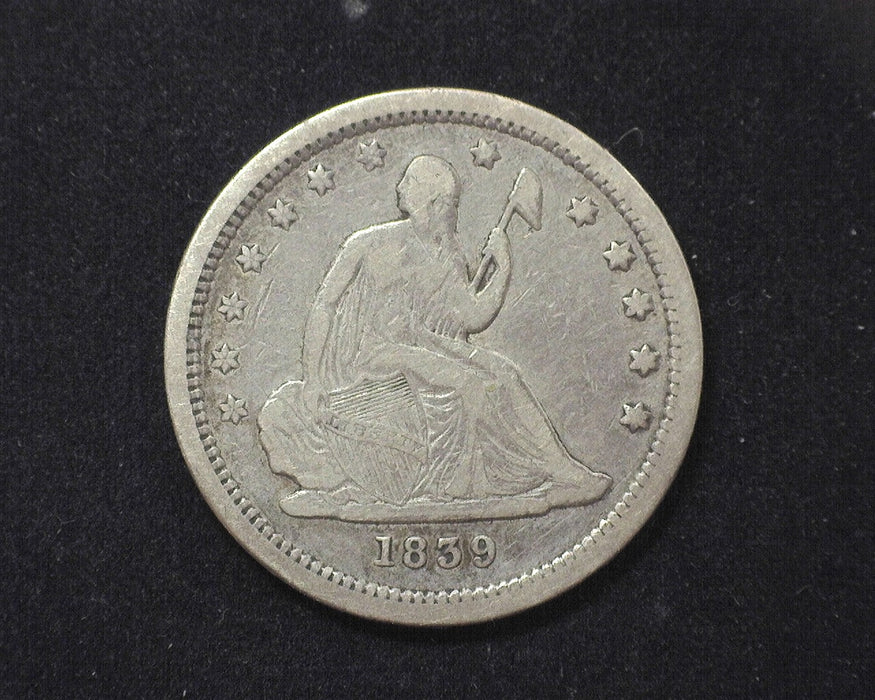 1839 Liberty Seated Quarter F No drapery - US Coin